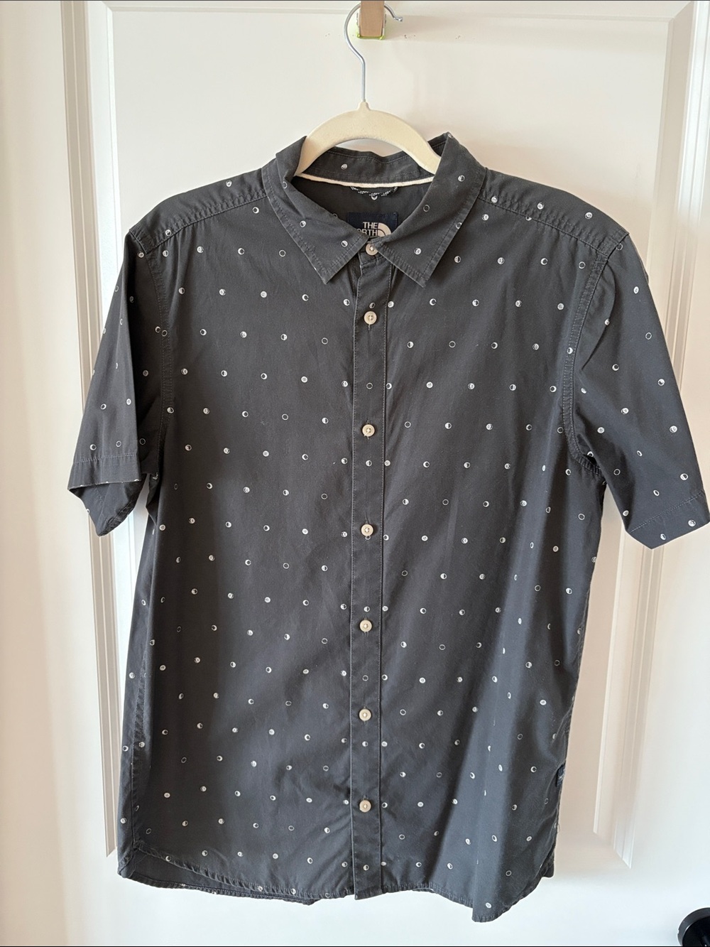 The North Face Short Sleeve Button-Up Shirt in Moon Phase print.